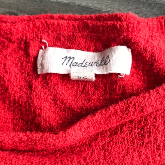 Madewell Side Tie Top Red XS - Picture 2 of 5